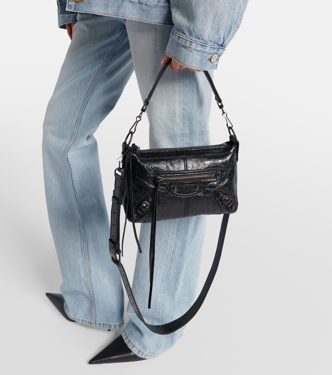 Schultertasche Le City Moto Small aus Leder | Balenciaga