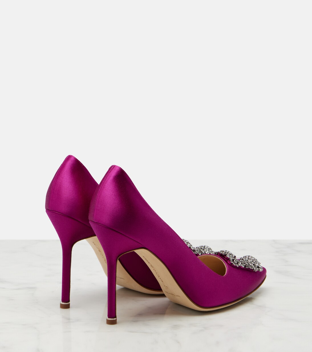 Hangisi embellished satin pumps | Manolo Blahnik