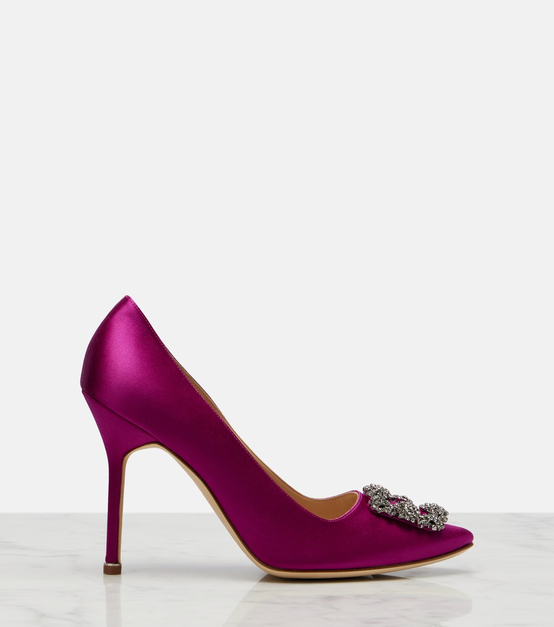 Hangisi embellished satin pumps | Manolo Blahnik