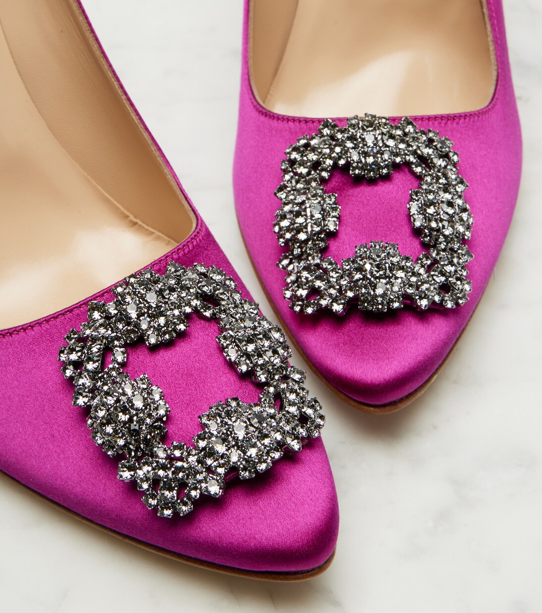 Hangisi embellished satin pumps | Manolo Blahnik