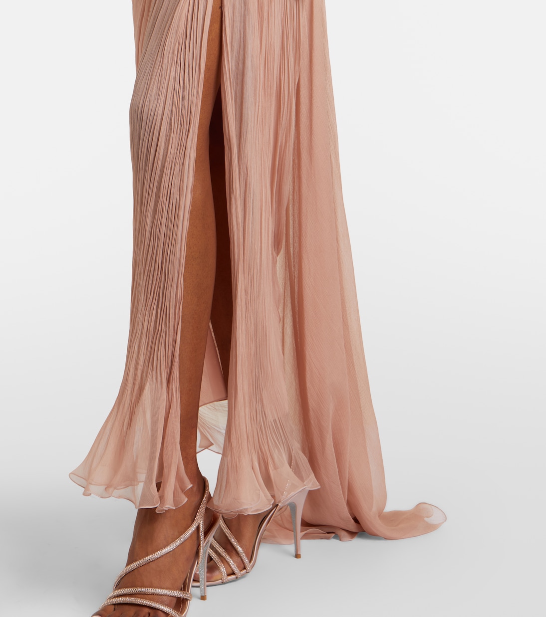 Ananda pleated silk muslin bustier gown | Maria Lucia Hohan