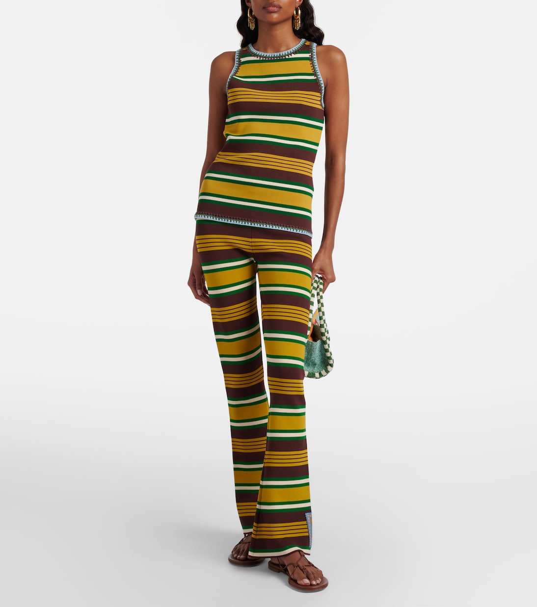 Pantaloni Clover flared in maglia a righe | Alémais