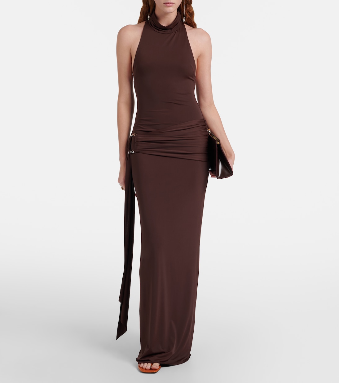 Aidana draped jersey maxi dress | De La Vali