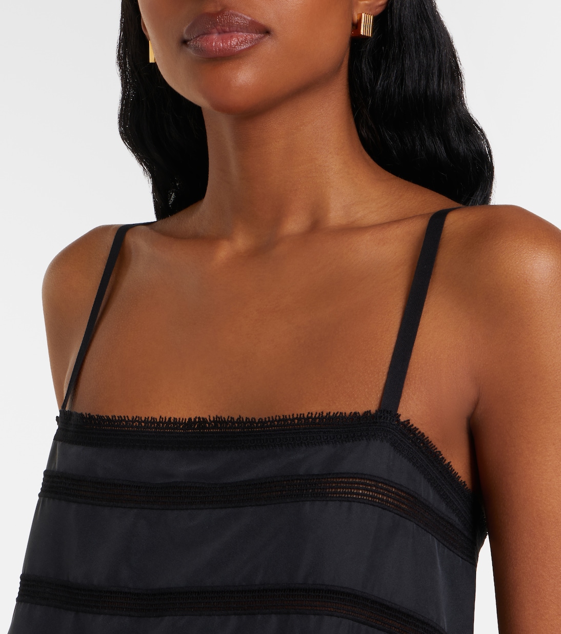 Embroidered silk midi dress | Toteme