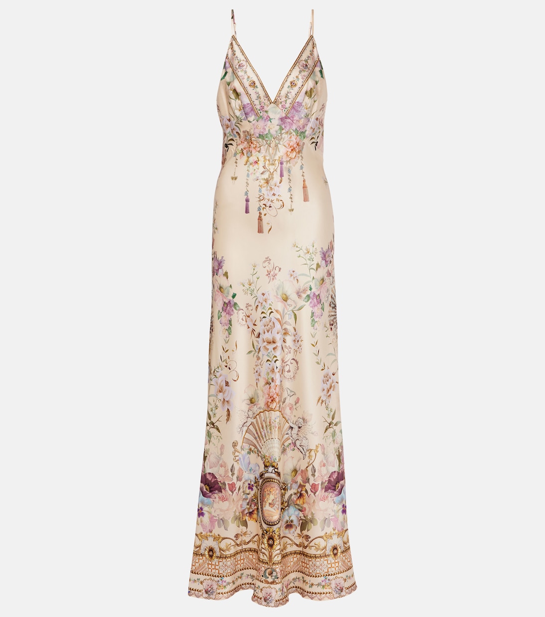 Embellished floral silk slip dress | Camilla