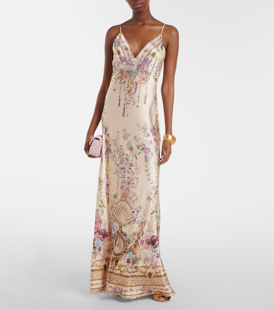 Embellished floral silk slip dress | Camilla