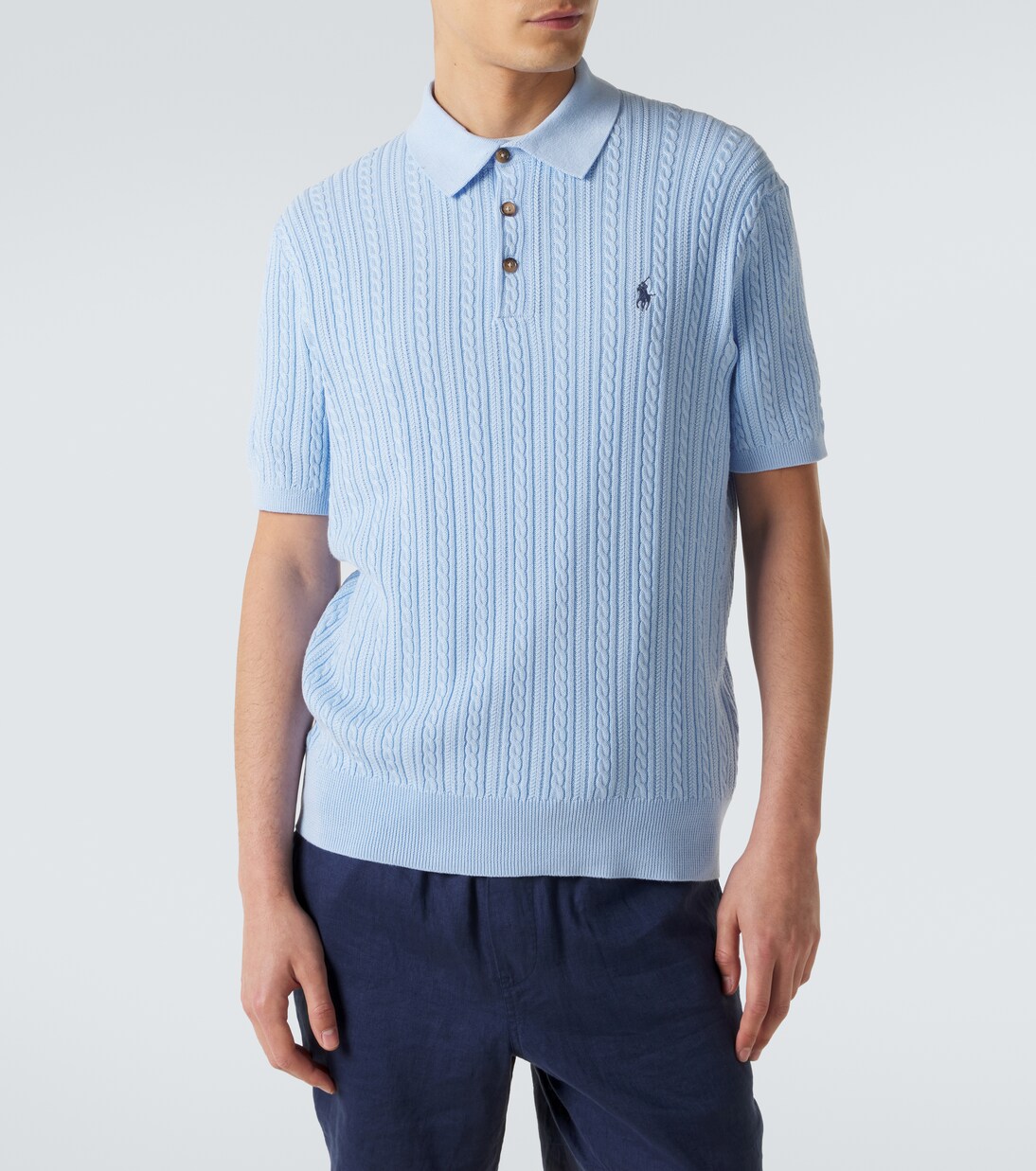 Cable-knit cotton polo sweater | Polo Ralph Lauren