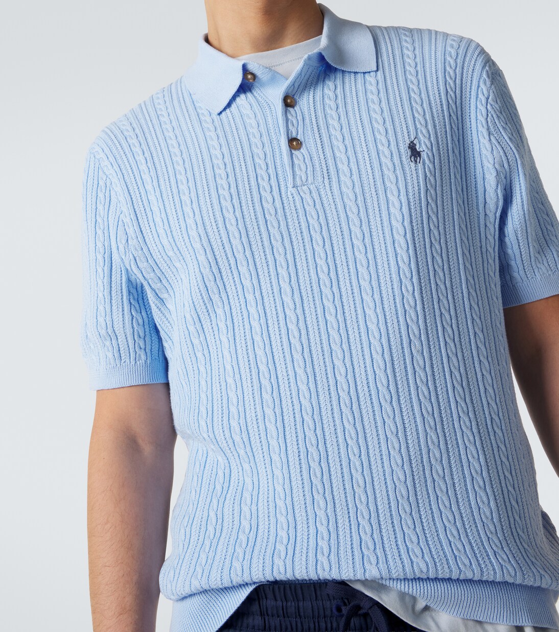 Cable-knit cotton polo sweater | Polo Ralph Lauren