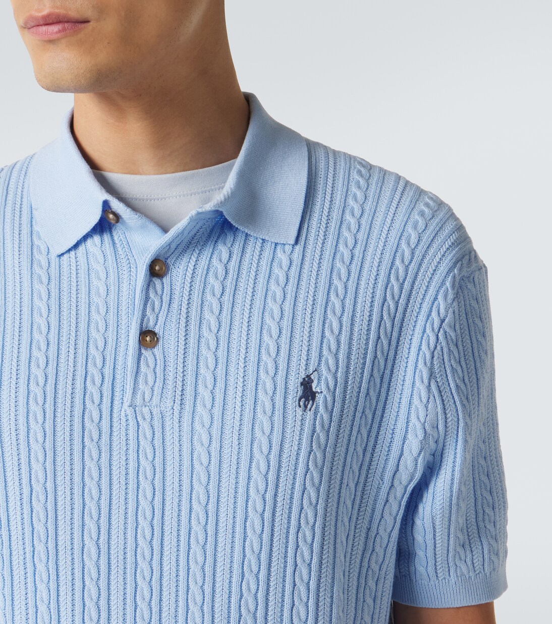 Cable-knit cotton polo sweater | Polo Ralph Lauren