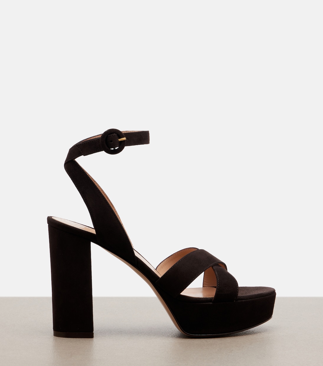 Plateausandalen Sabrina aus Veloursleder | Gianvito Rossi