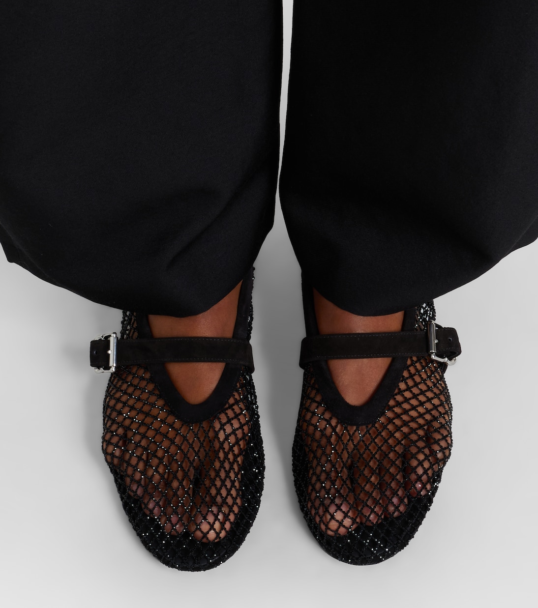 Embellished fishnet ballet flats | Alaïa
