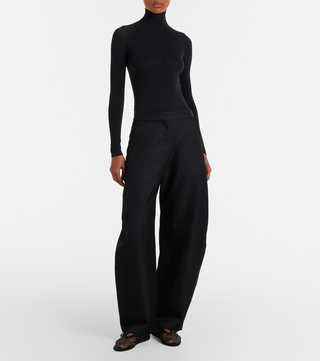 Embellished fishnet ballet flats | Alaïa