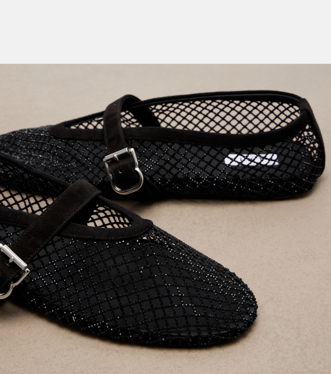 Embellished fishnet ballet flats | Alaïa