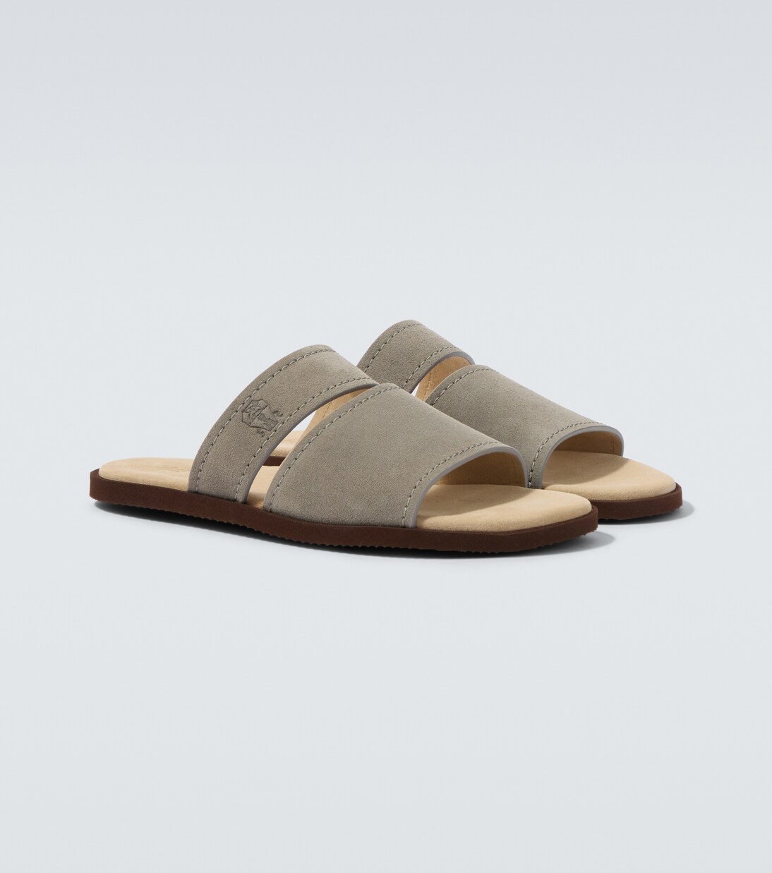 Logo suede sandals | Brunello Cucinelli