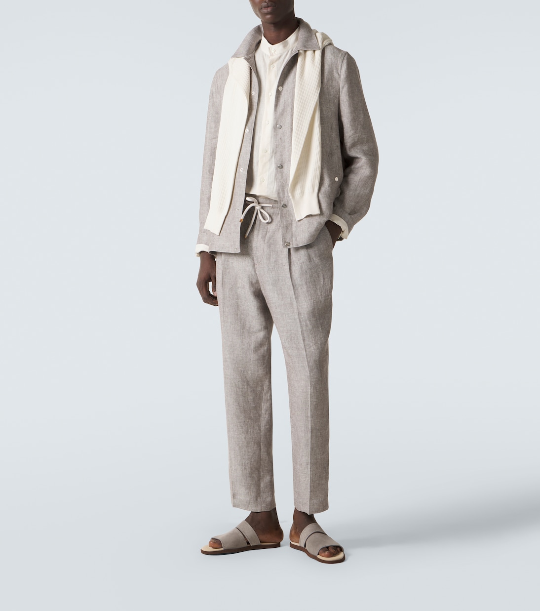 Logo suede sandals | Brunello Cucinelli