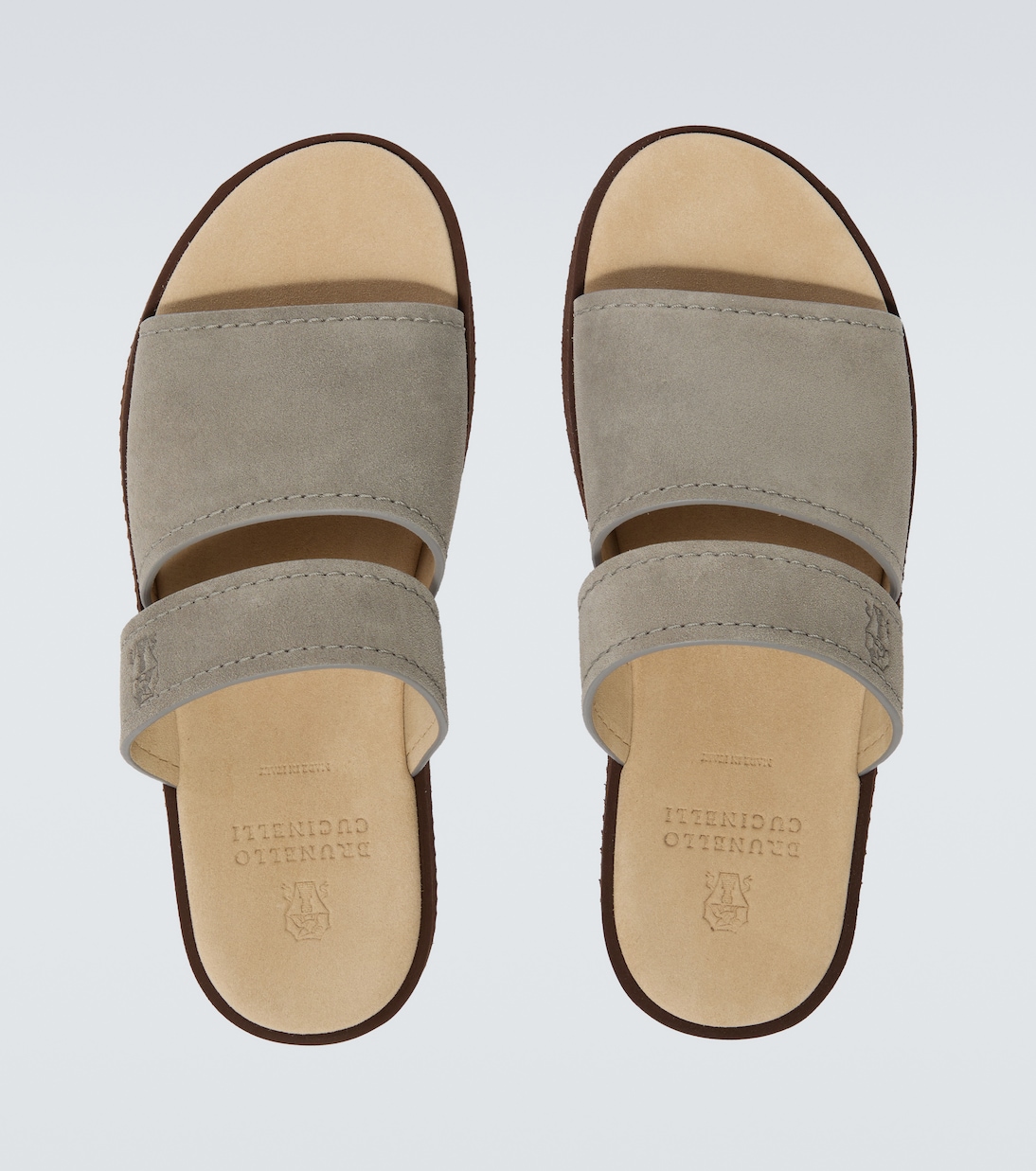 Logo suede sandals | Brunello Cucinelli
