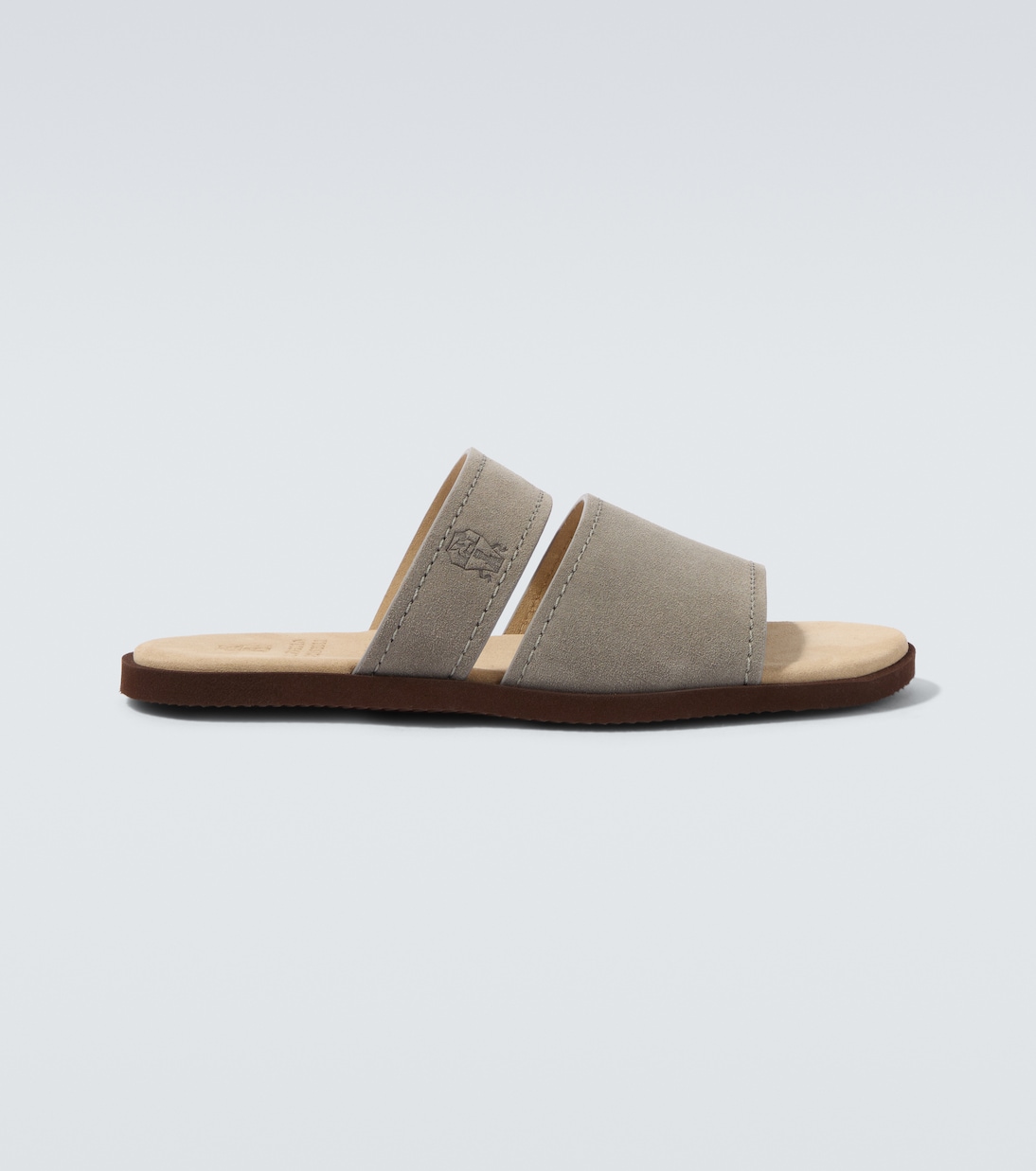 Logo suede sandals | Brunello Cucinelli