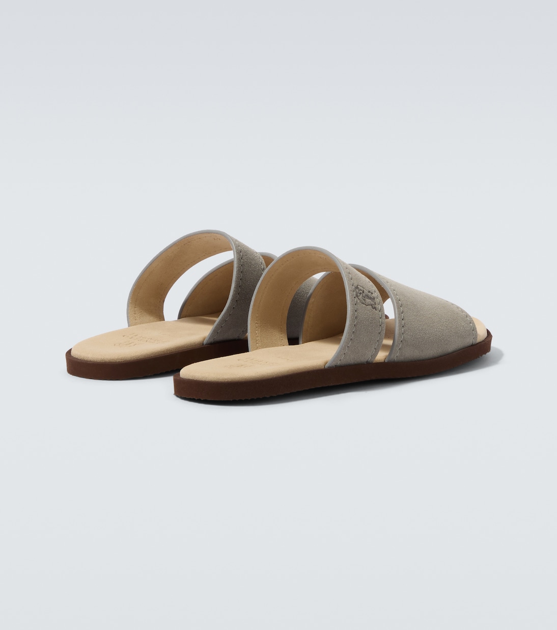 Logo suede sandals | Brunello Cucinelli