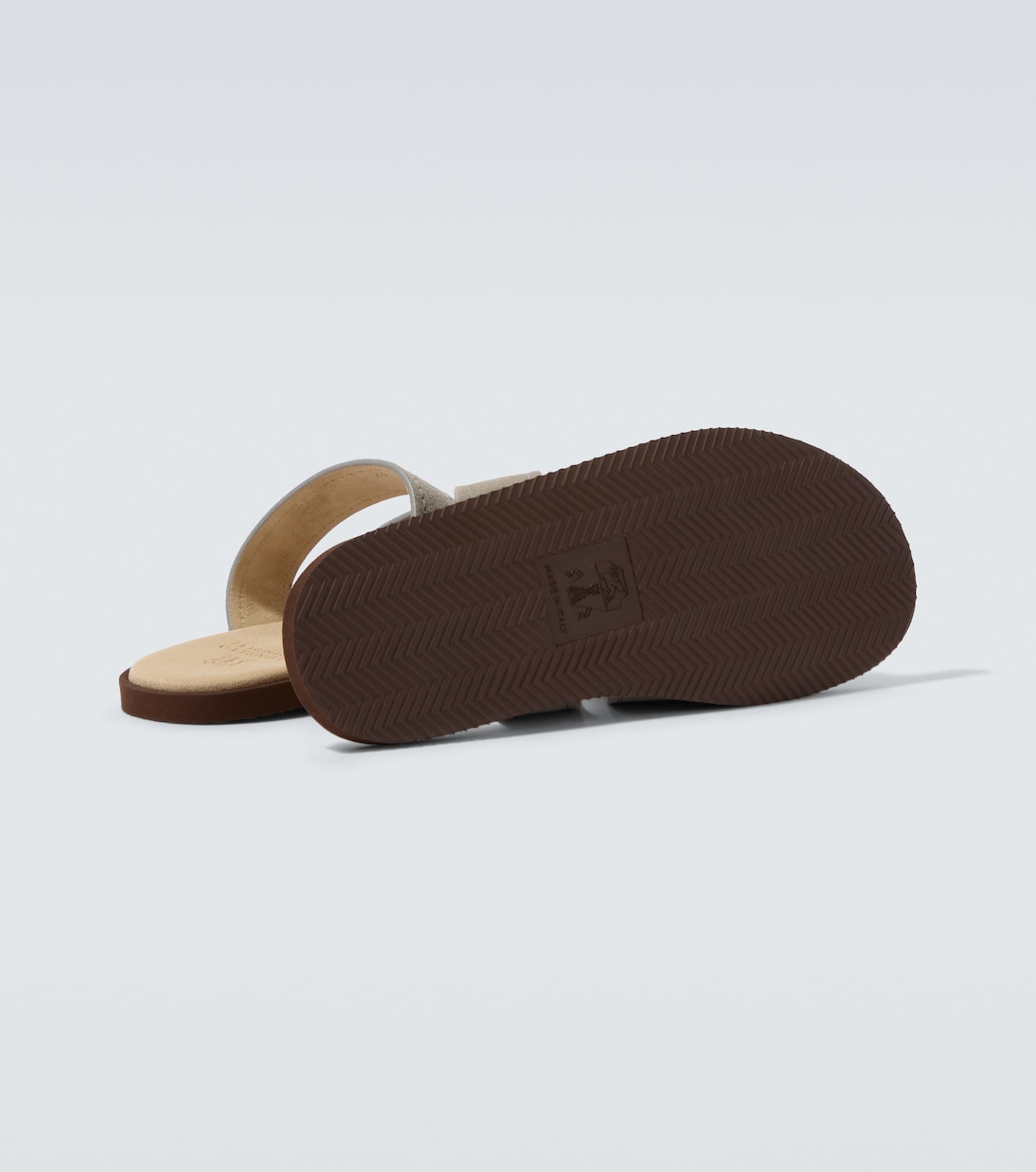 Logo suede sandals | Brunello Cucinelli