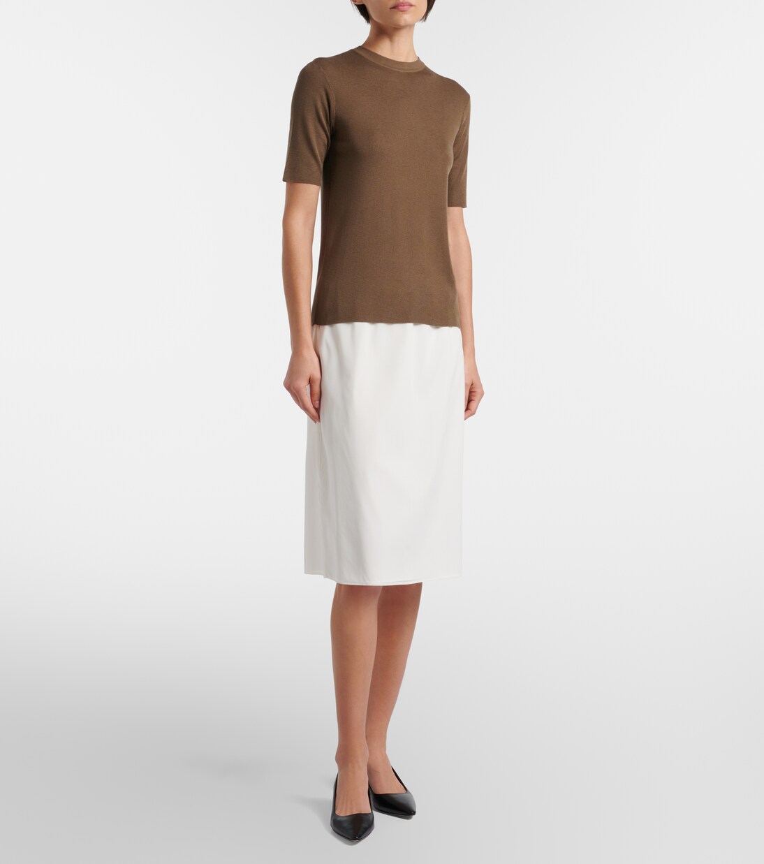 Ivera silk-blend chiffon midi skirt | The Row