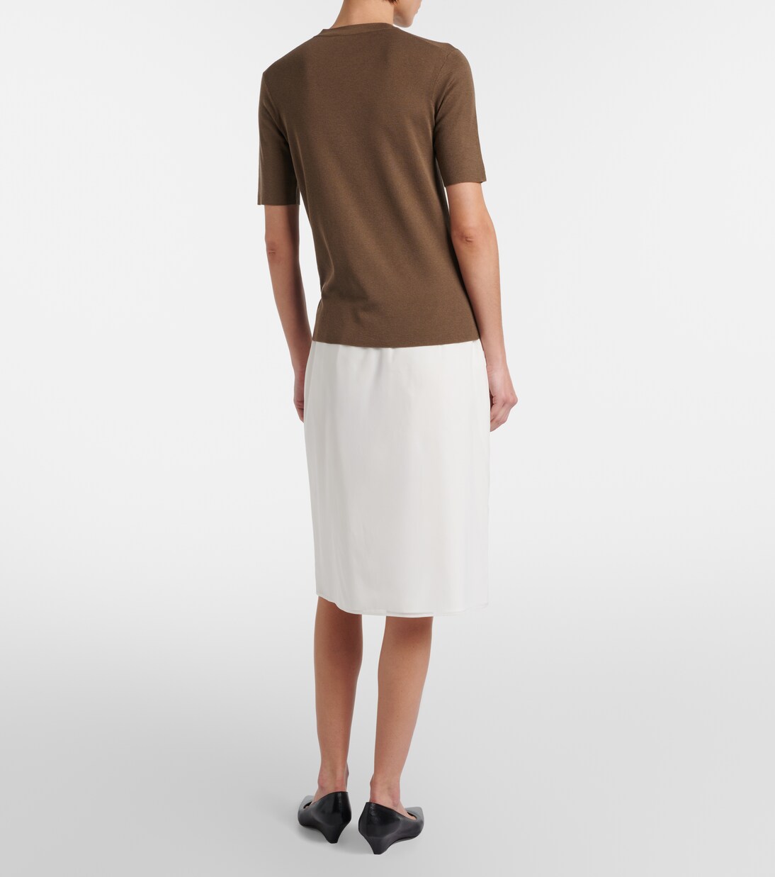 Ivera silk-blend chiffon midi skirt | The Row
