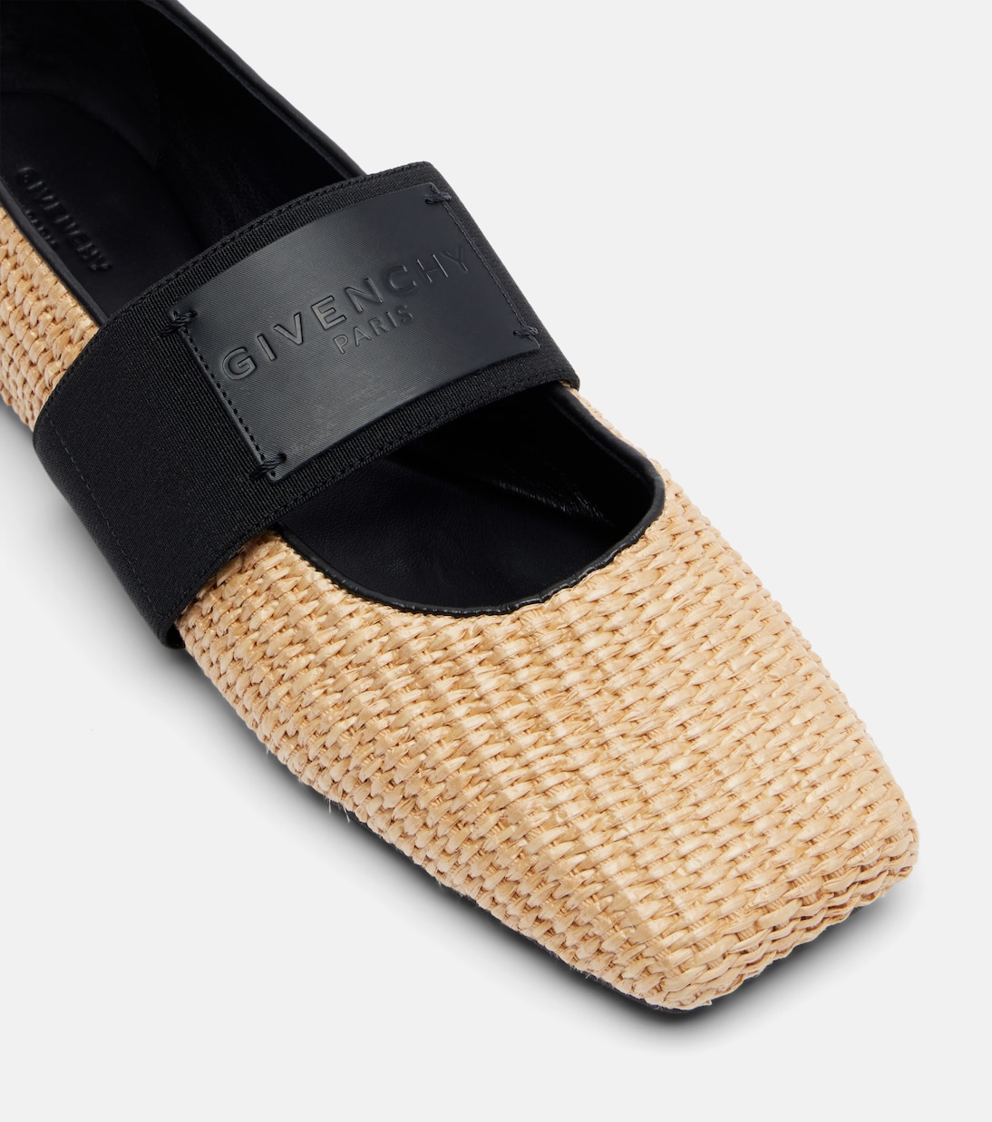 Bailarinas Mary Jane Sliced Square de efecto rafia | Givenchy