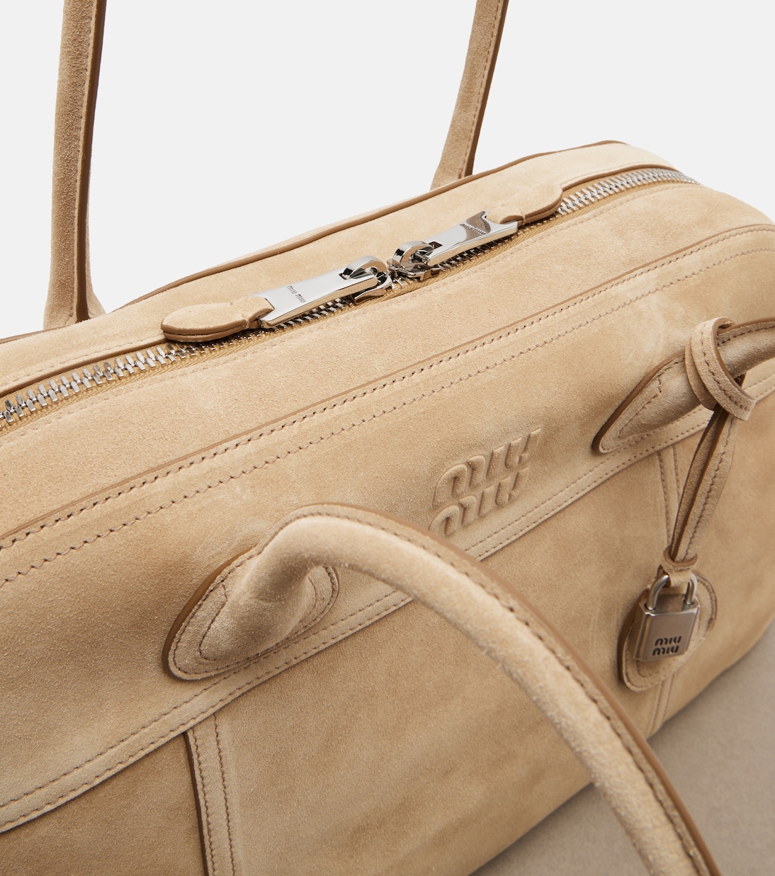 Sac bowling Vivant Large en daim | Miu Miu