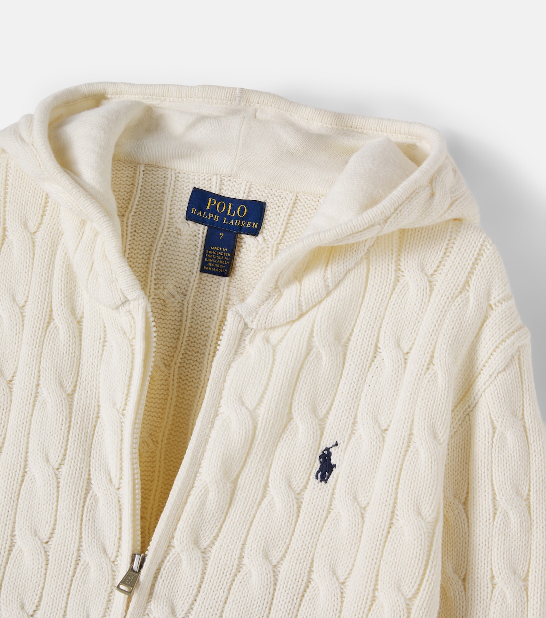 Cable-knit cotton zip-up hoodie | Polo Ralph Lauren Kids