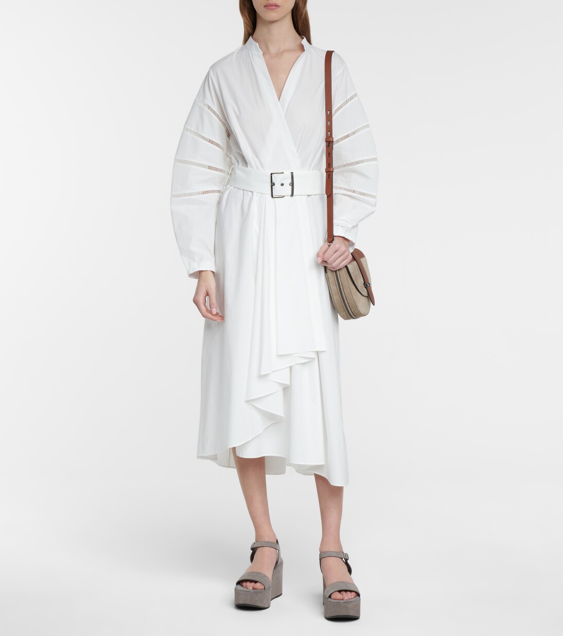 Plateausandalen aus Veloursleder | Brunello Cucinelli