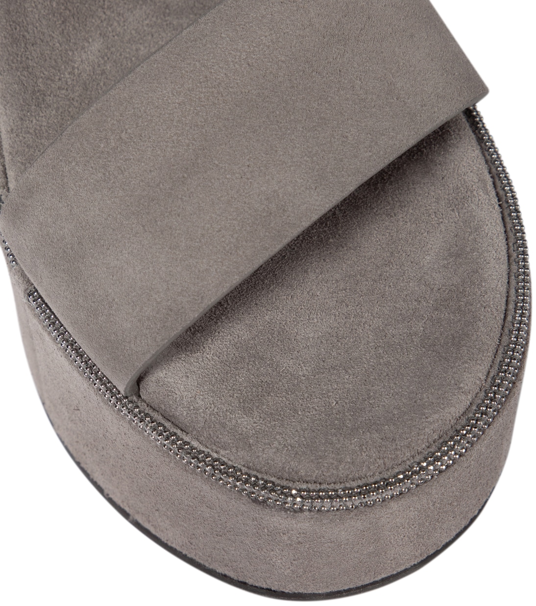 Plateausandalen aus Veloursleder | Brunello Cucinelli