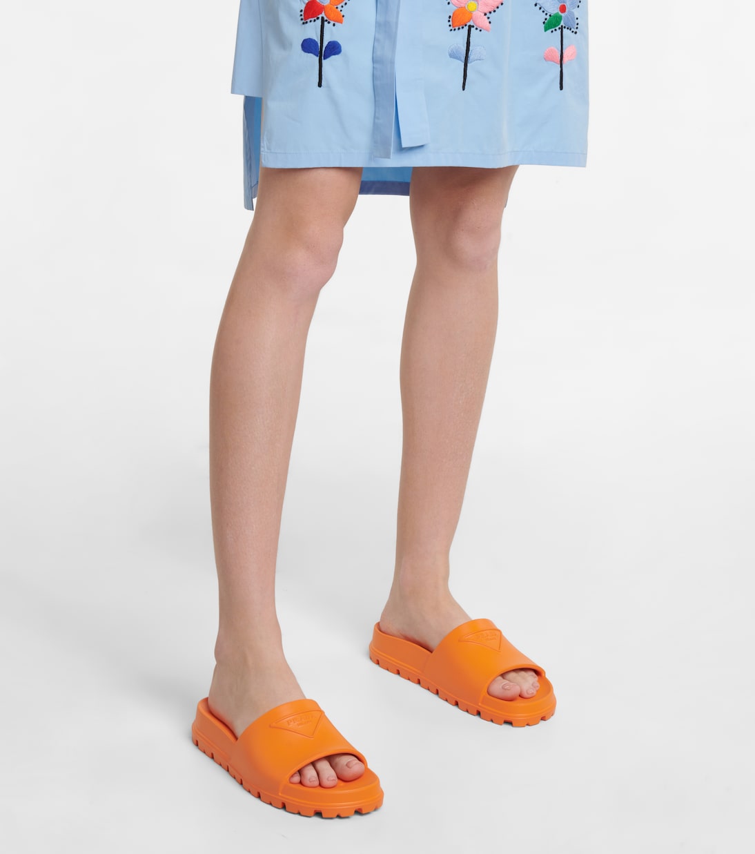 Logo rubber slides | Prada