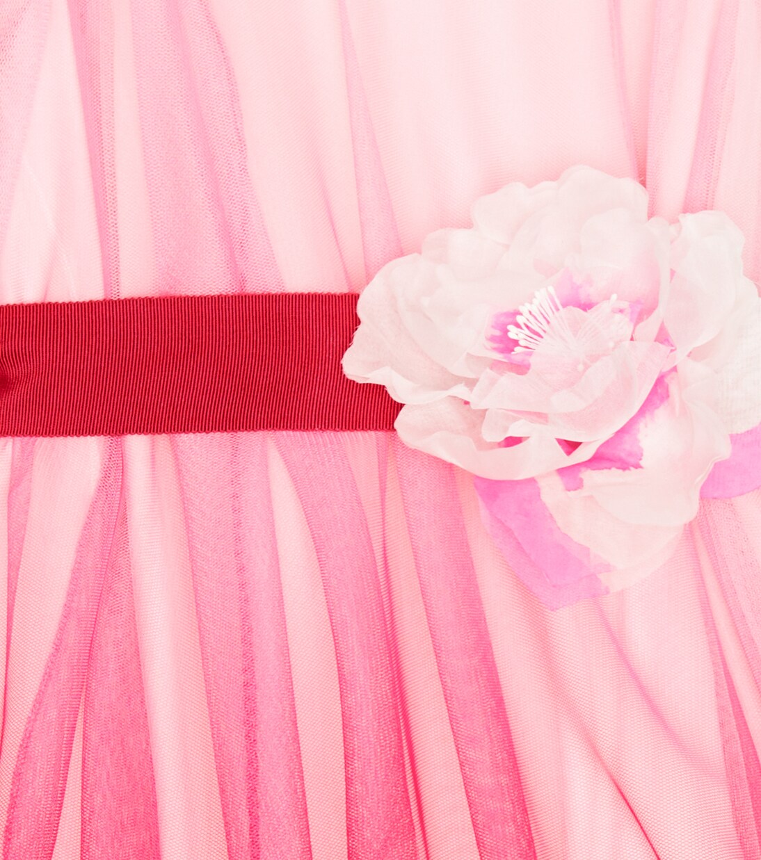 Ruffle-trimmed tulle dress | Monnalisa