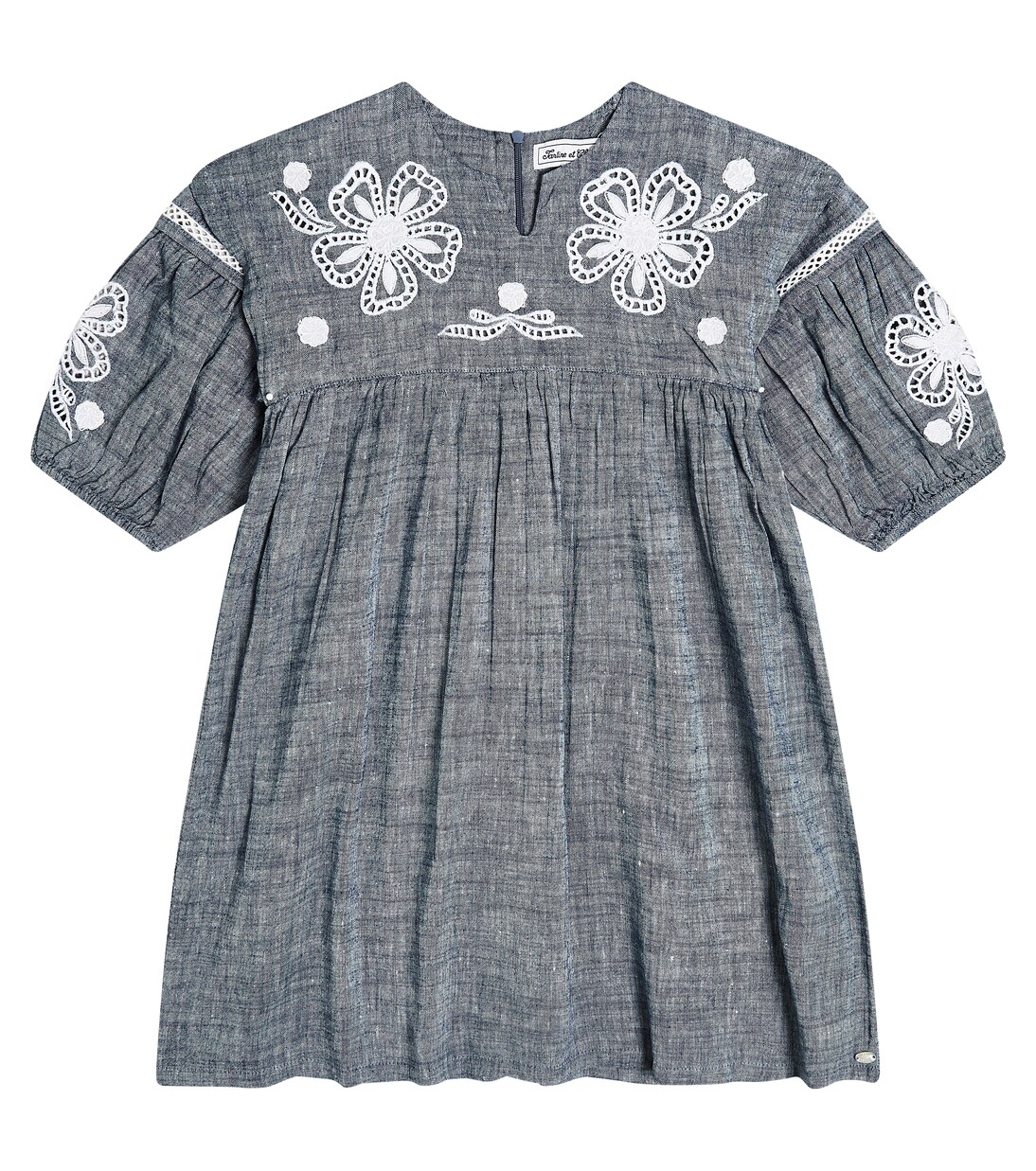 Embroidered linen and cotton dress | Tartine et Chocolat