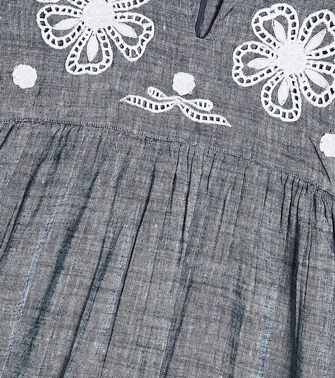Embroidered linen and cotton dress | Tartine et Chocolat