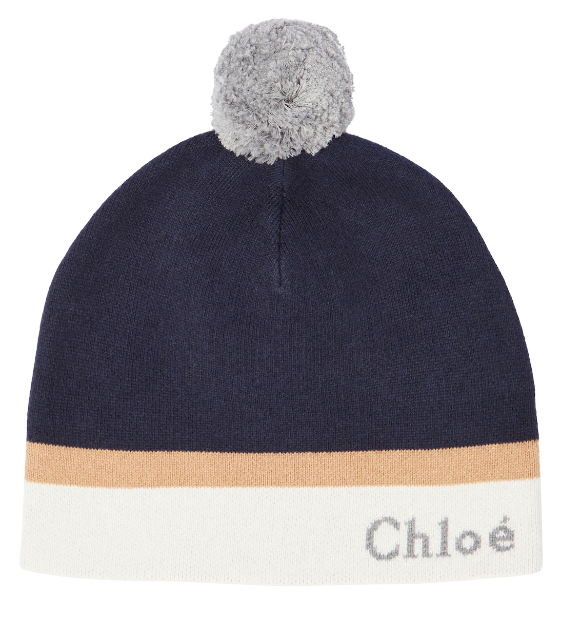 Logo cotton and wool beanie | Chloé Kids
