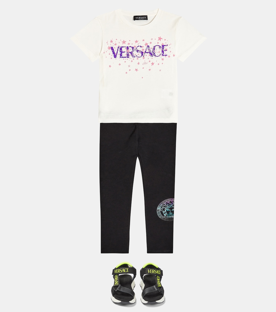 Medusa Greca cotton-blend leggings | Versace Kids
