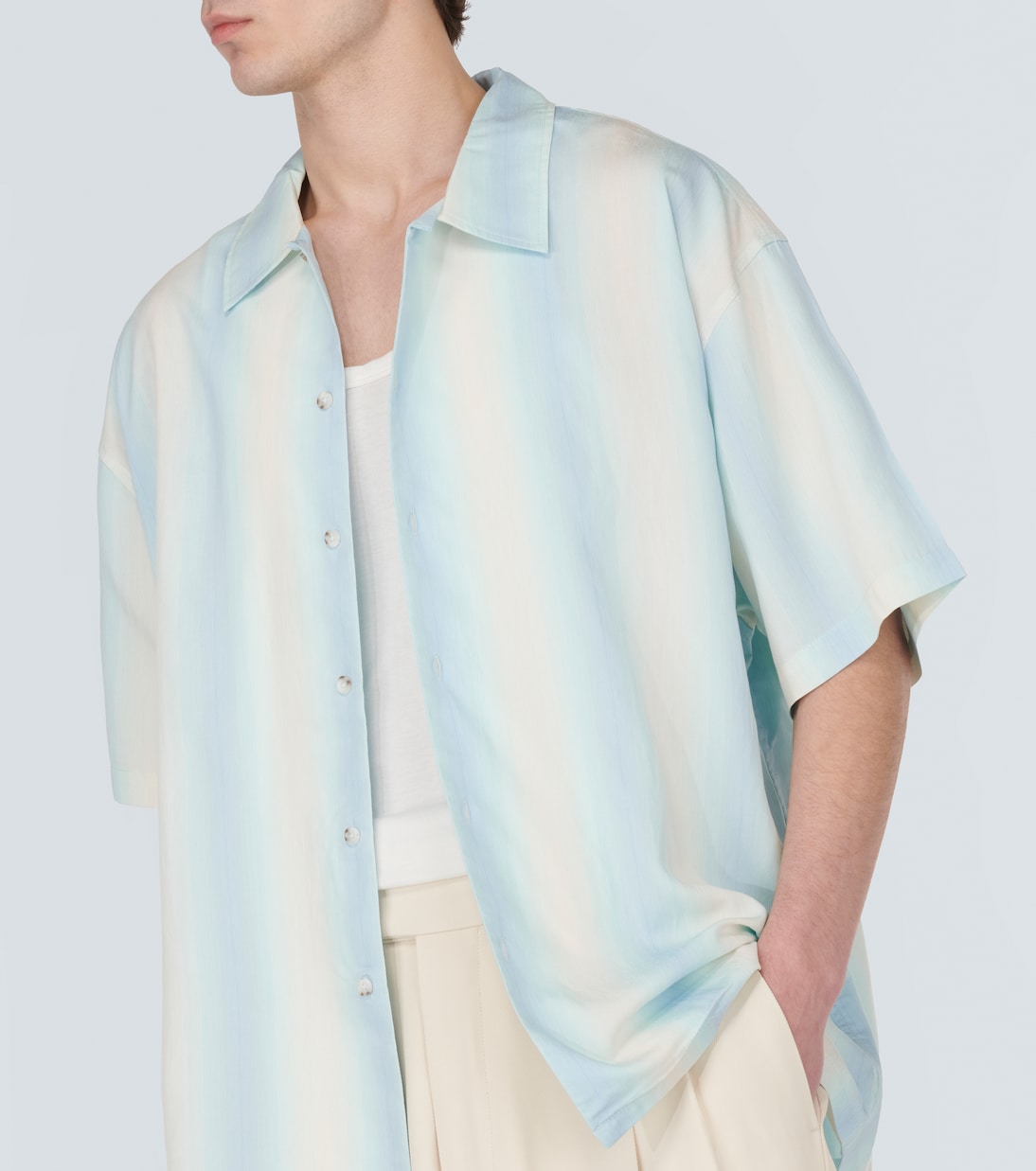 Oversized striped bowling shirt | Commas