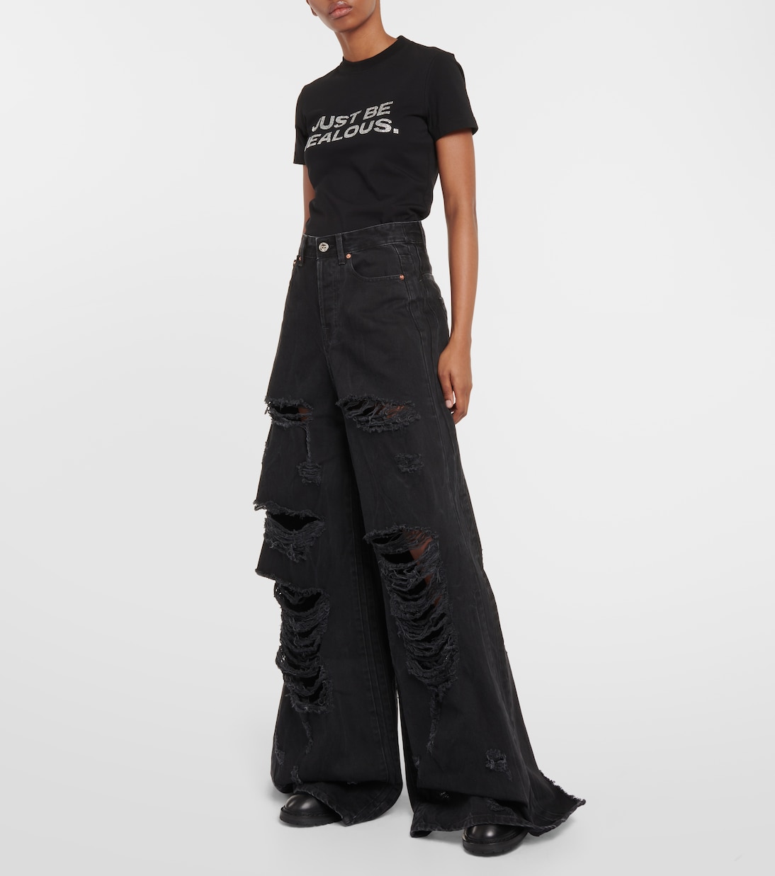 Distressed wide-leg jeans | Vetements