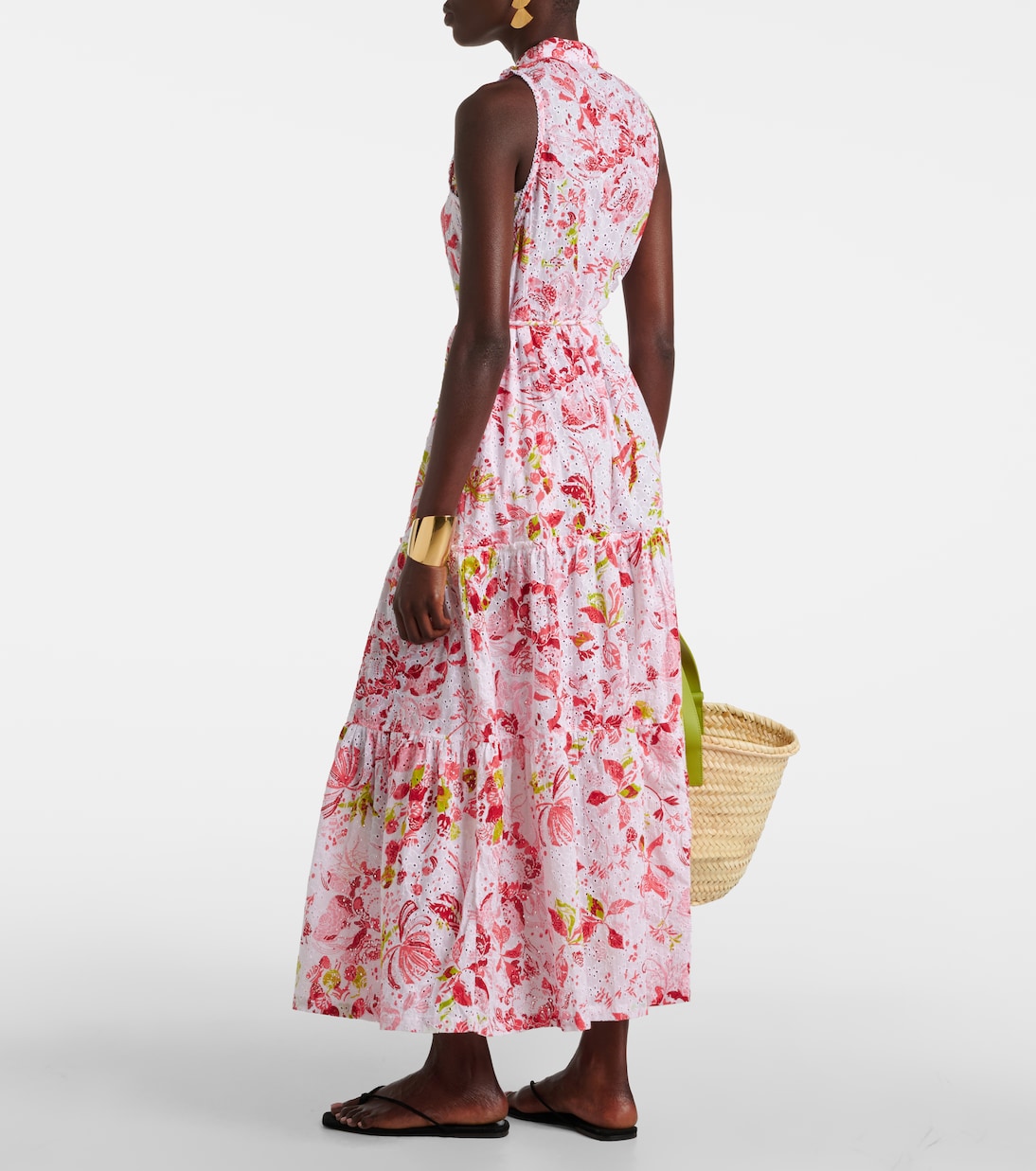 Robe longue Nana en coton à fleurs | Poupette St Barth