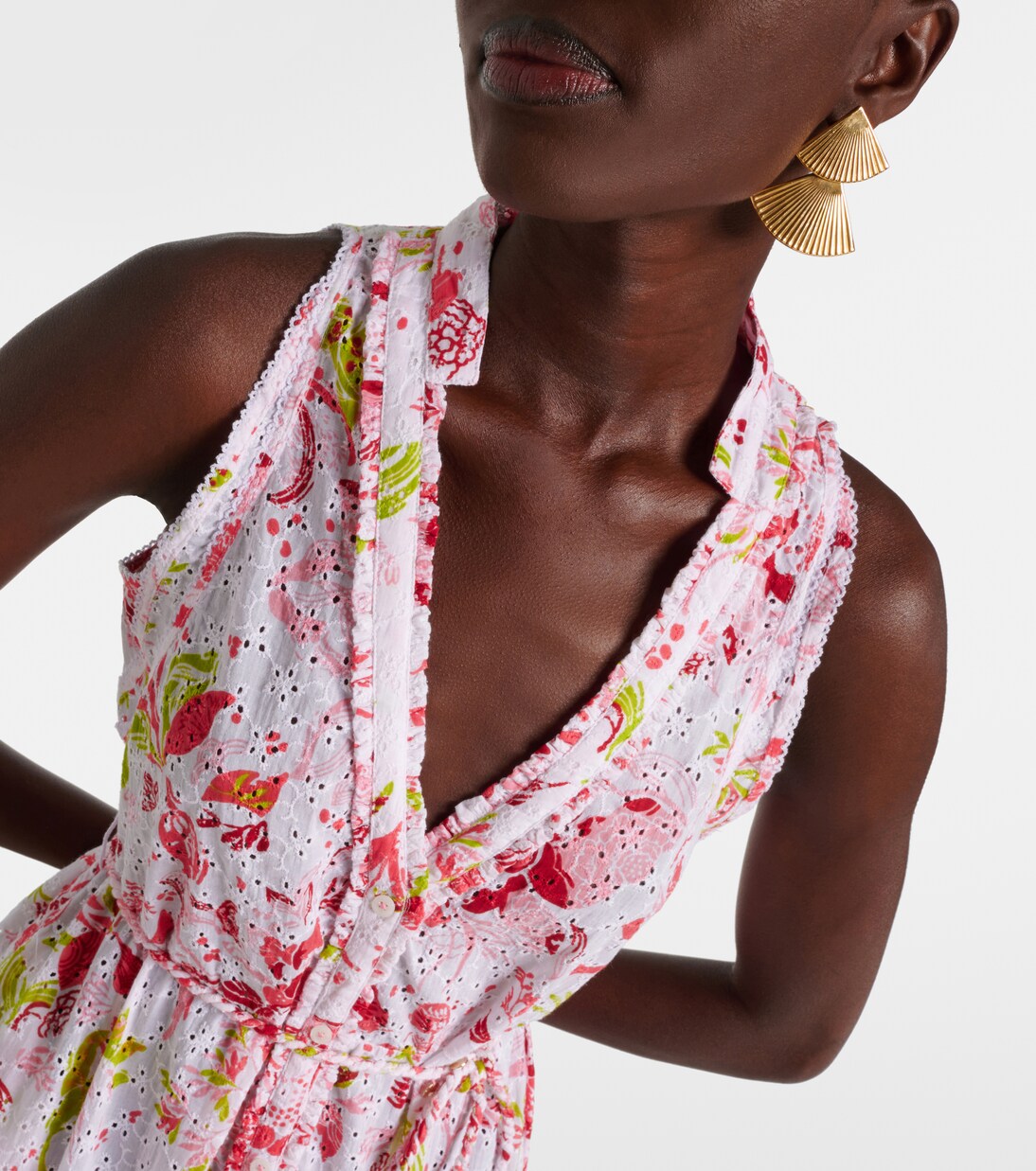 Robe longue Nana en coton à fleurs | Poupette St Barth