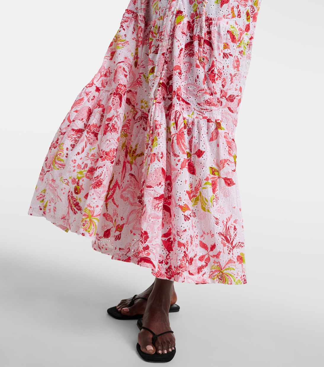 Robe longue Nana en coton à fleurs | Poupette St Barth