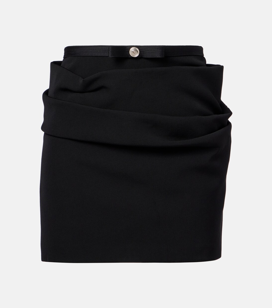Draped virgin wool gabardine miniskirt | Versace