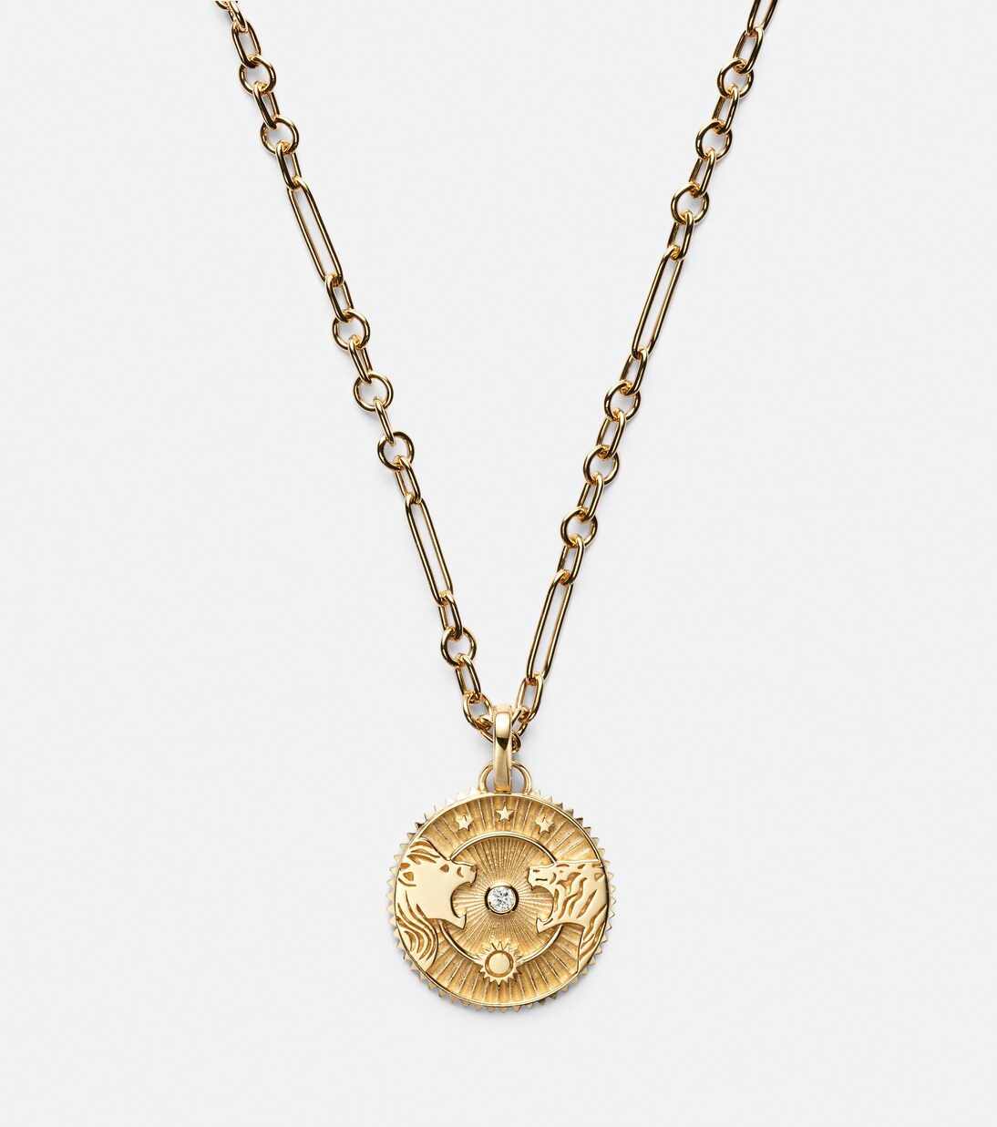 Strength 18kt gold pendant necklace with diamond | FoundRae