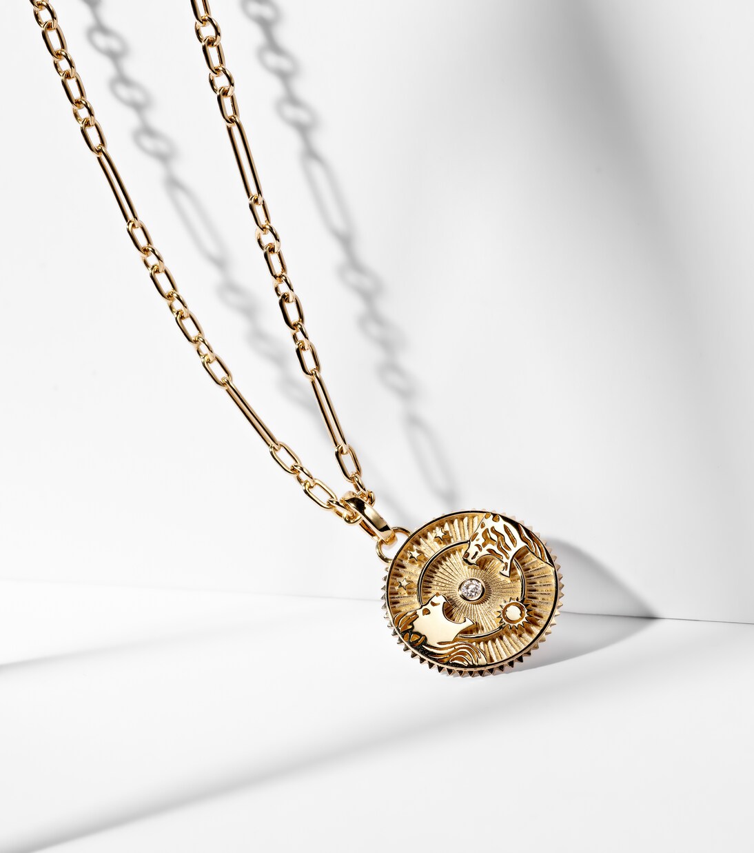 Strength 18kt gold pendant necklace with diamond | FoundRae