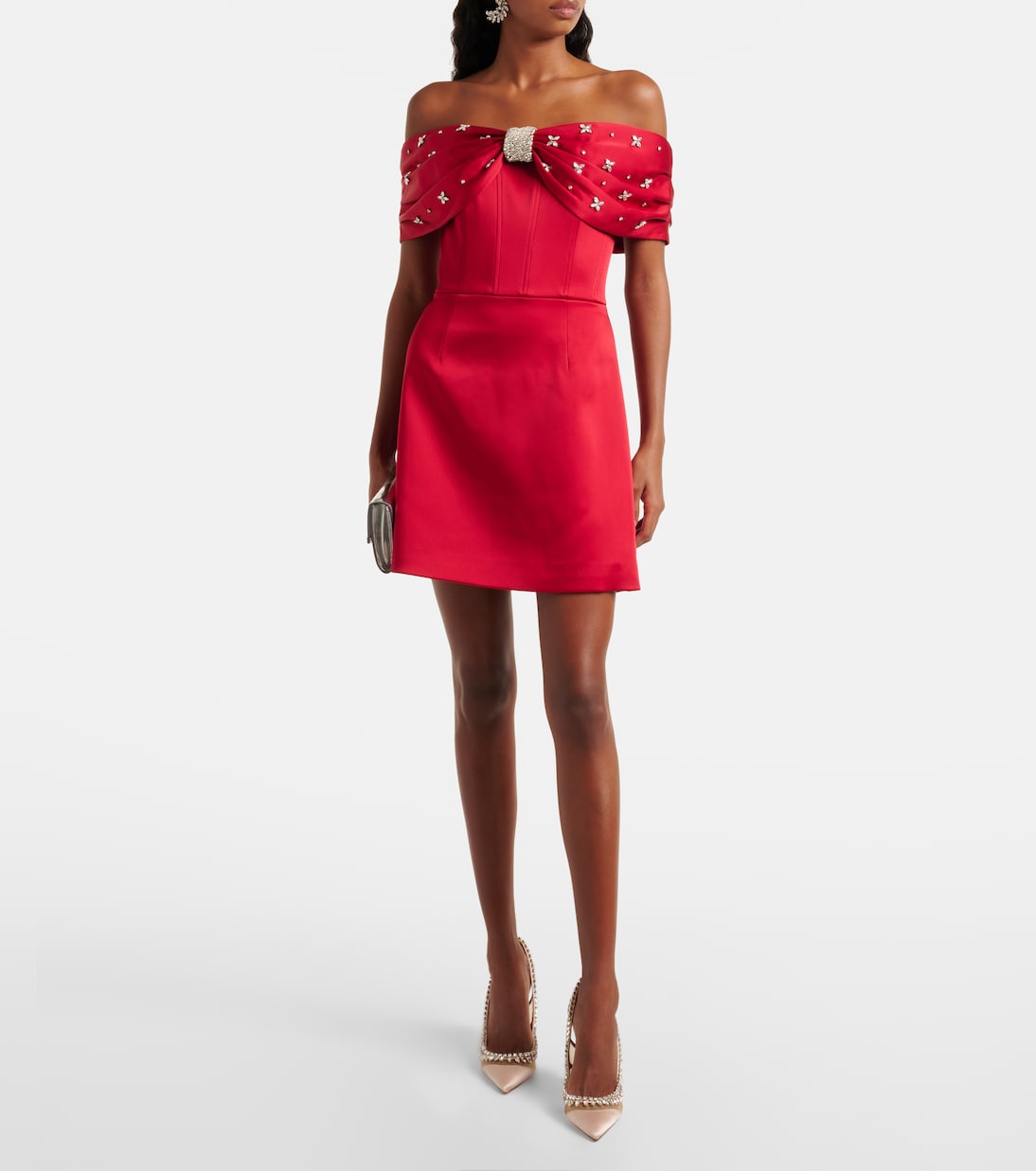 Robe Carmella en satin à ornements | Rebecca Vallance