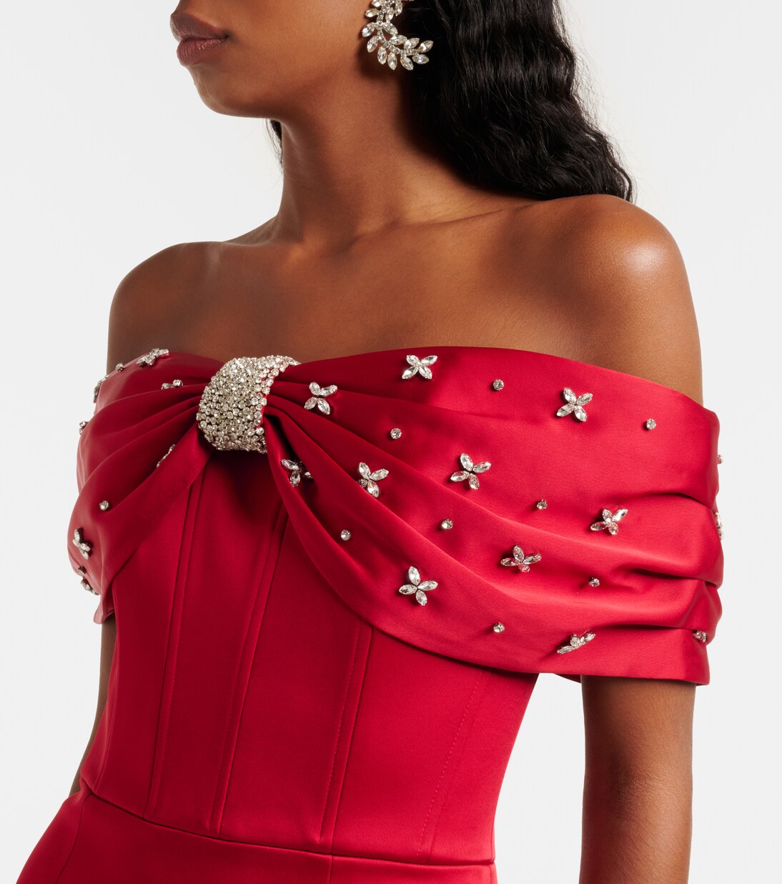 Robe Carmella en satin à ornements | Rebecca Vallance