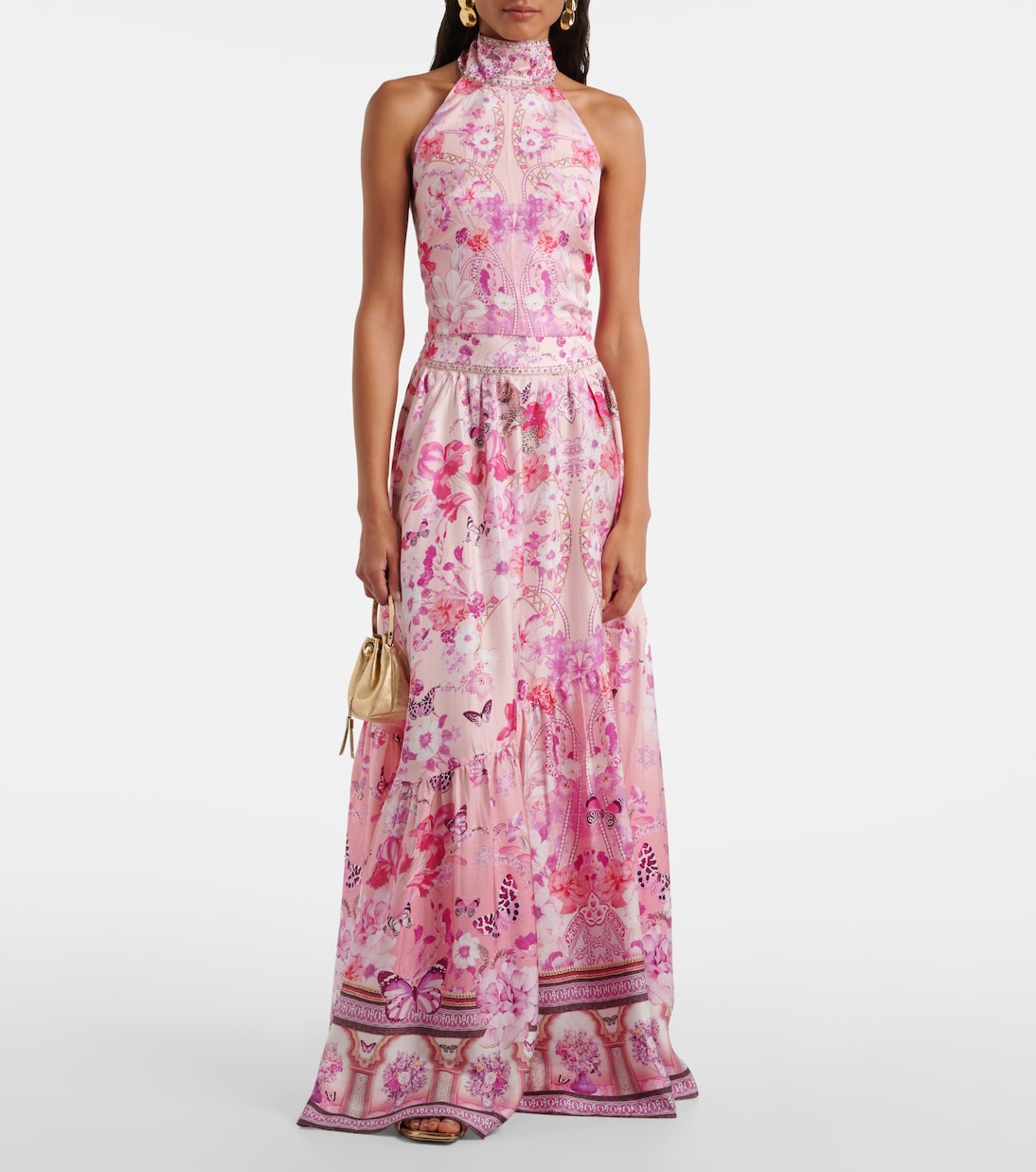 Verzierter Maxirock aus Seide | Camilla