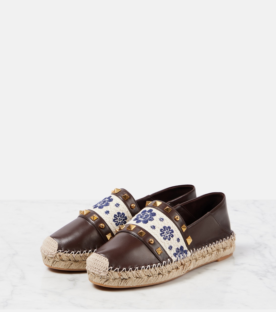 County Rockstud leather espadrilles | Valentino Garavani