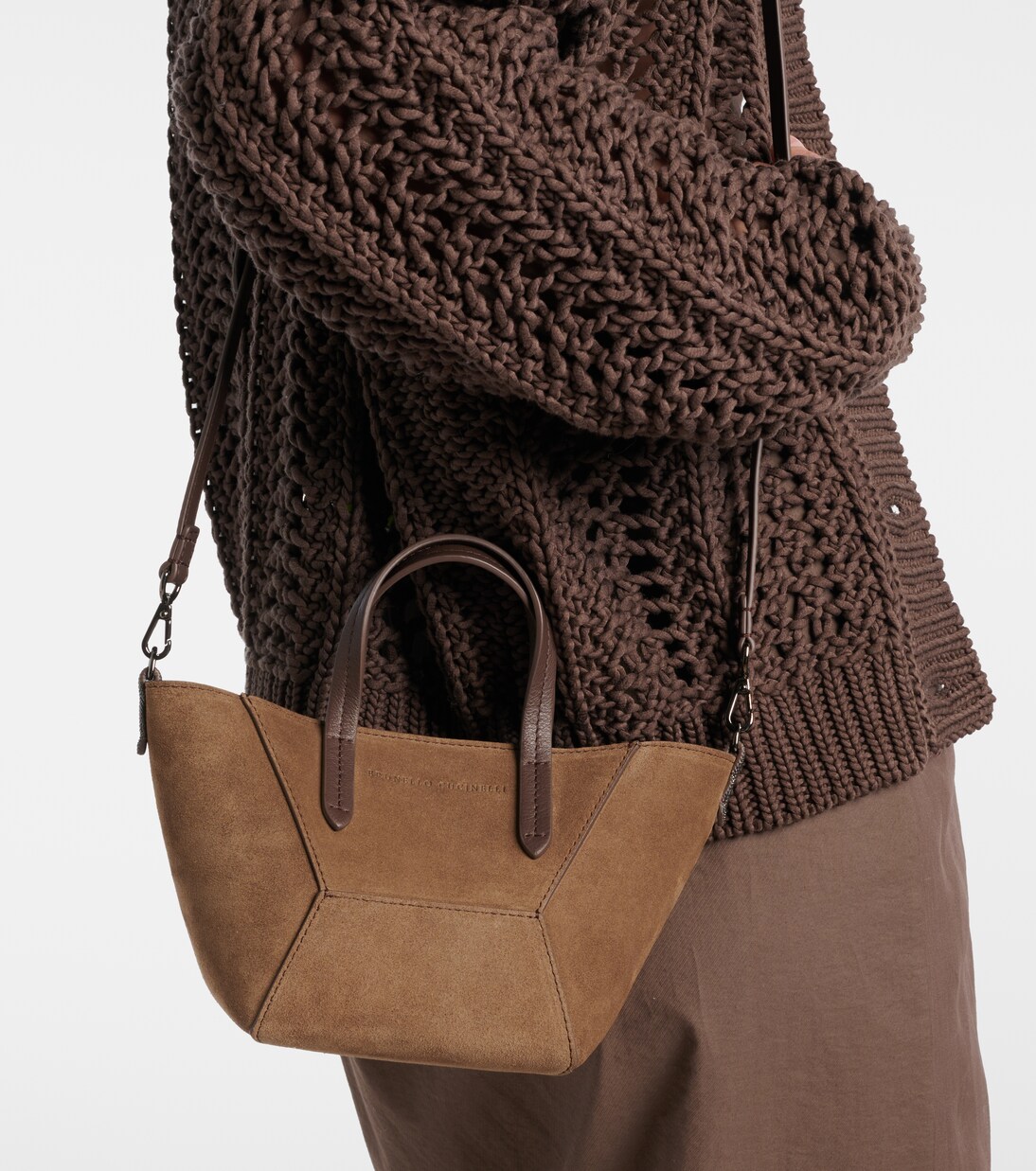BC Duo Mini Monili suede tote bag | Brunello Cucinelli