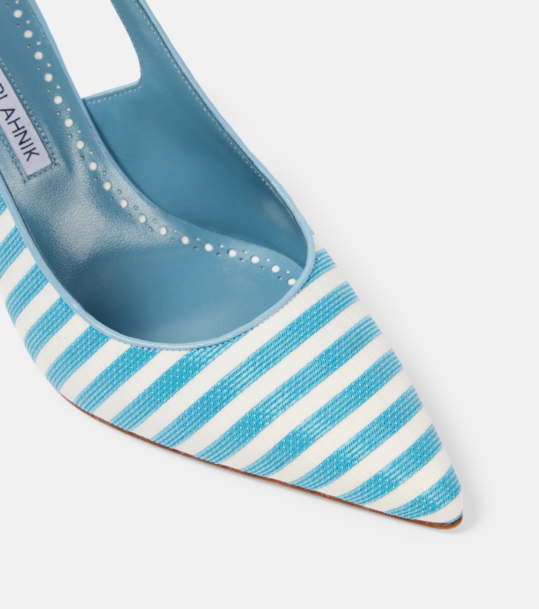 Allurafia 90 striped slingback pumps | Manolo Blahnik